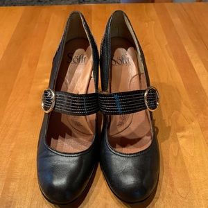 Sofft Leather Black Mary Janes